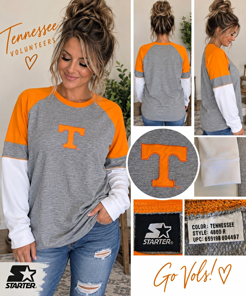 Tennessee Volunteers Starter Long Sleeve Shirt Gray Orange White NCAA Vols